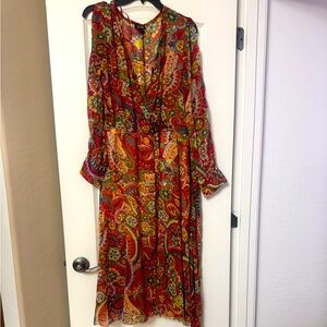 Spy zone exchange lovely sheer dress with attached belt of same color